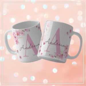 Pacote de Artes Caneca Alfabeto Floral V23